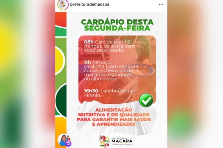 Depois de deixar crianças sem merenda em Macapá, aliado de Clécio e Randolfe anuncia sardinha no cardápio