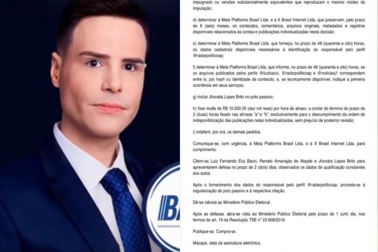 Justiça manda Luiz Bacci e assessor de Randolfe retirarem vídeo contra o senador Lucas Barreto sob pena de multa por hora de R$ 10 mil