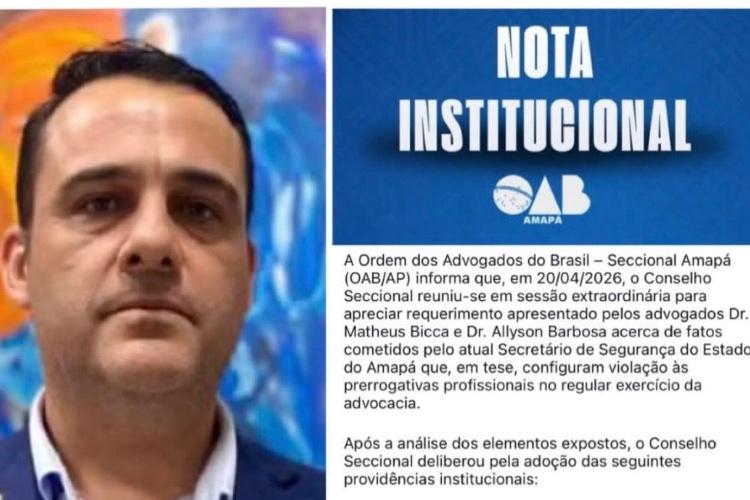 OAB pede afastamento do secretário de Segurança de Clécio