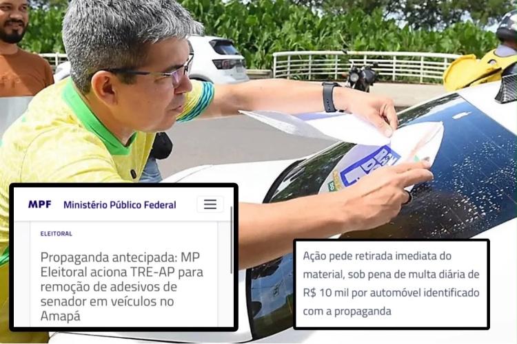 TRE-AP é acionado para remoção de adesivos de Randolfe em veículos no Amapá