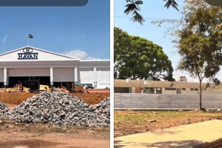 Estrutura da loja da Havan é concluída antes da reforma do Marco Zero que segue em ritmo lento