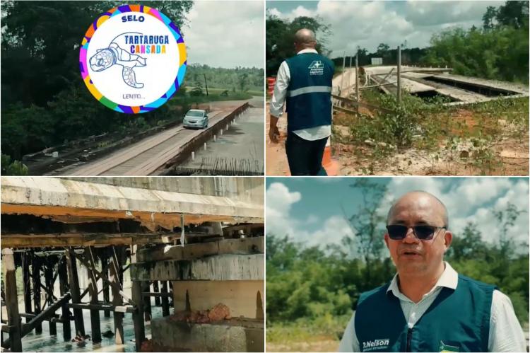 R. Nelson identifica Ponte de 100 metros do GEA com 14 anos de execução e carimba Selo de Tartaruga Cansada