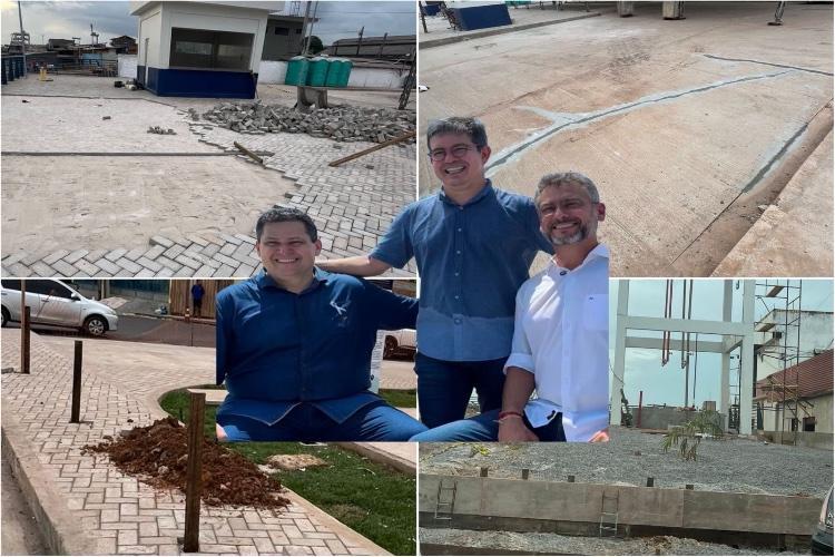 Porto de Santana inaugurado por Clécio, Davi e Randolfe, apresenta rachaduras e está com obra inacabada